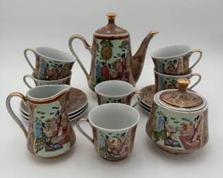 Japanese Satsuma Hand Painted Tea Set