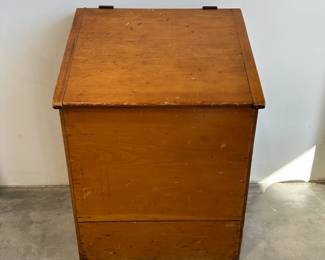 Pine Meal Bin with Slant Front