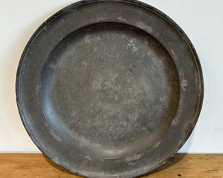 Early Large 18.5 Inch Pewter Charger