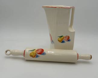 Harker Apple & Pear Rolling Pin & Pouring Pitcher