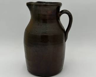 Brown Glazed Redware Pitcher