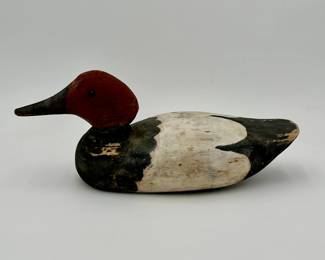 Wooden Canvasback Drake Duck Decoy