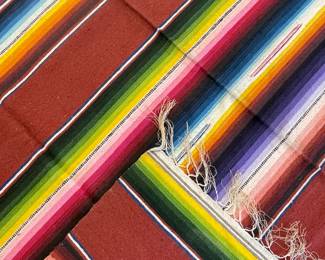 Southwest Mexican Woven Serape Blanket