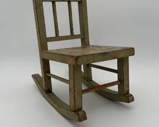 Doll Rocking Chair in Old Green Paint