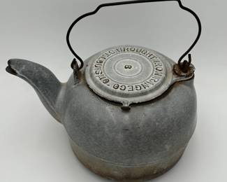 St. Louis Wrought Iron Range Co. Granite Over Iron Advertising Kettle