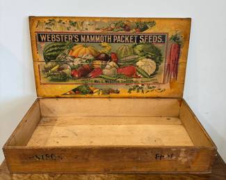Webster's Mammoth Packet Seeds Advertising Crate
