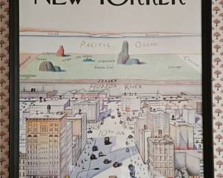 1976 Steinberg The New Yorker View Of World From 9th Avenue
