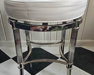 Frontgate Bailey Swivel Vanity Stool In Chrome