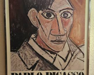 PICASSO "SELF PORTRAIT" HUGE COLOR 1980 POSTER