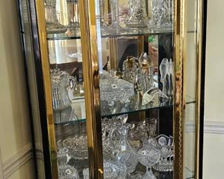 VTG Mid Century Henredon Hollywood Regency Display Cabinet Vitrine - Black Brass