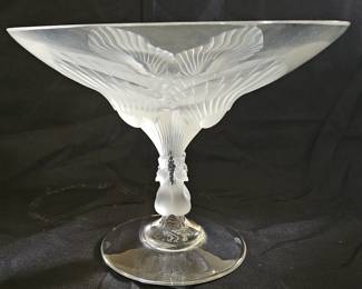 Lalique "Virginia" Peacock Compote