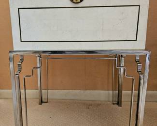 Storage Side Table with Chrome Legs