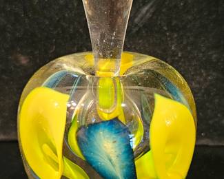 VTG Lotton Art Glass Perfume Bottle Signed 