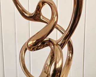 Antonio Grediago Kieff Abstract Spiral Free Form Bronze Sculpture