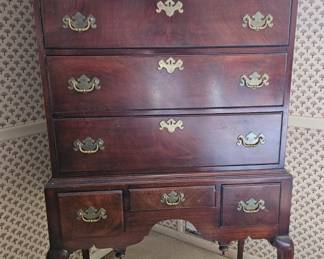 Tall Upright Mahogany Federal Chippendale Dresser