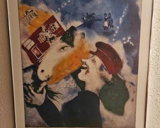 Marc Chagall Vintage Exhibition Poster - Peasant Life - Original poster from Moderna Museet Stockholm 1982