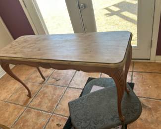 Long wooden accent table 