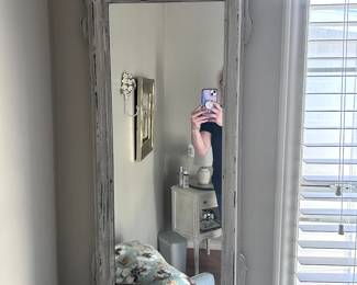 Heavy wooden rectangle mirror 