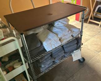 Rolling carts and hand towels 