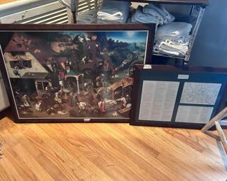 One of a kind historical religious artifact painting with description and history of the piece 