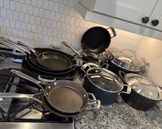 97 DeluxeCookwareEnsembleAllCladSkilletsCalphalonPotsMore