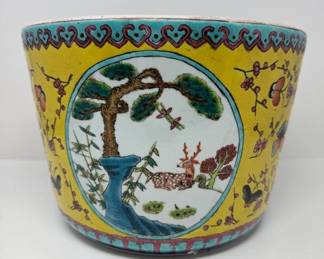 12 VintageChineseFamilleRoseCachepotHandPaintedPorcelainPlanter