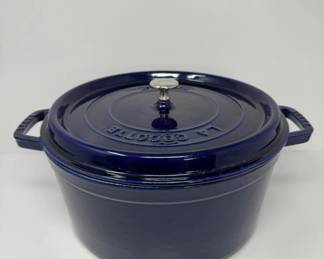 77 LaCocotteStaubRoundDarkBlueEnameledCastIronMadeinFrance