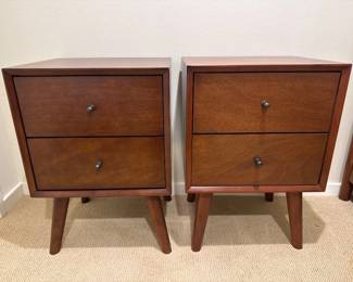 45 Setof2ModernMidCenturyStyleNightstandswTwoDrawers