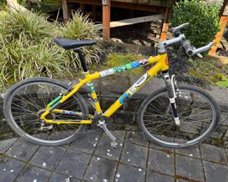 132 CustomYellowMountainBikeCoveredwStickers