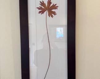 11 FramedPressedActualWildGeraniumLeafArtworkSignedBotanicalArt