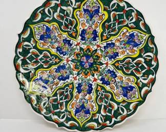 108 HandmadeKutahyaCeramicPlateTraditionalTurkishFloralArtistry