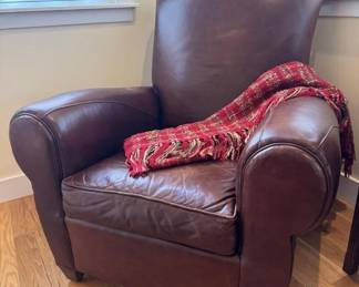 6 RestorationHardwareMitchellGoldBobWilliamsBrownLeatherChair