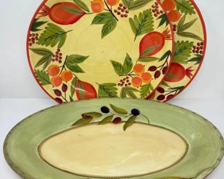 106 CrateBarrelFruitDesignedServingPlatesOlivaItalianaPlatter