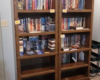 Two bookshelves, books