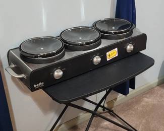 Three crock pot serving station.  