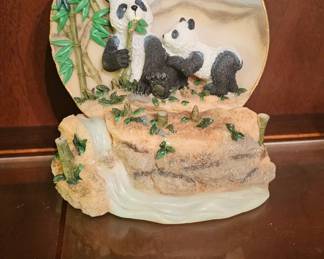 Resin Decor depicting Pandas/Bamboo