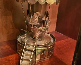 Vintage Copper/Tin Carousel Music Box