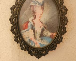 Victorian Woman Picture in an Ornate Brass Frame