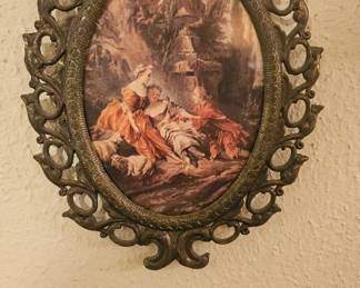 Victorian Ladies Picture in a Ornate Brass Frame