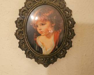 Young Boy Picture in an Ornate Brass Frame