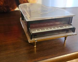 Vintage Acrylic Sankyo Japan Wind-up Music Box Piano