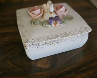 Trinket Box with Pink Roses