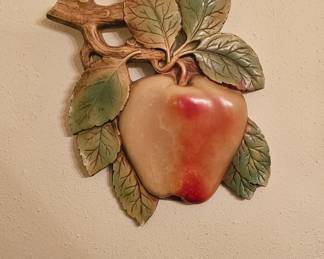 Vintage Chalkware Apple Wall Decor
