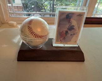 Nolan Ryan autographed baseball with card and COA. 
