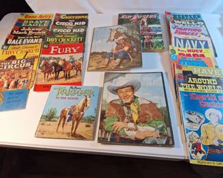 Huge 55 lot of Dell comic books from the 1950s, 2 Roy Rogers Puzzles, Roy Rogers Book