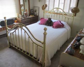 Brass Bed & Mattress Set