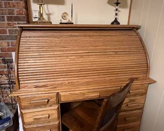 oak roll top desk