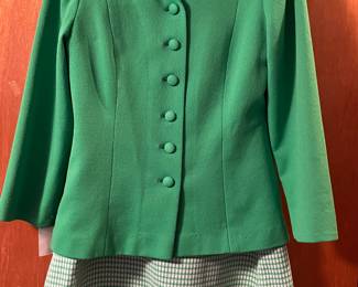 Vintage green polyester suit