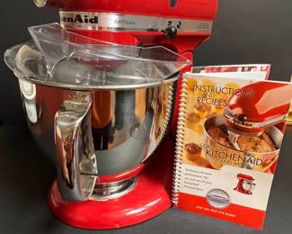red kitchen aid mixer