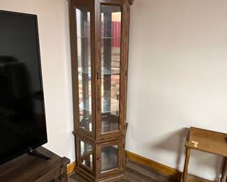 narrow curio cabinet